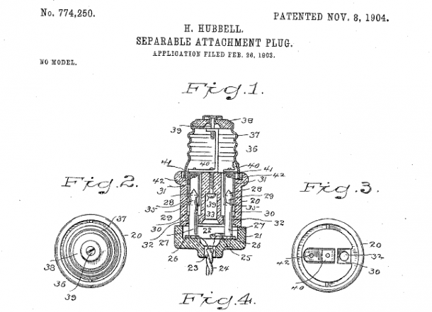 harvey-hubbell-patent-drawing