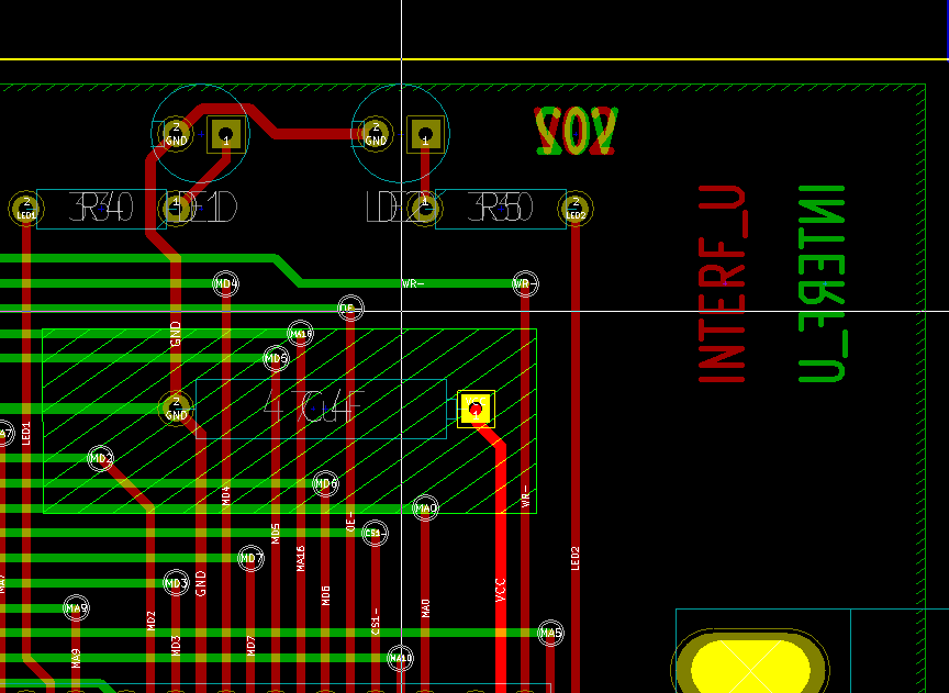Pcbnew zone priority example Pcbnew zone priority example